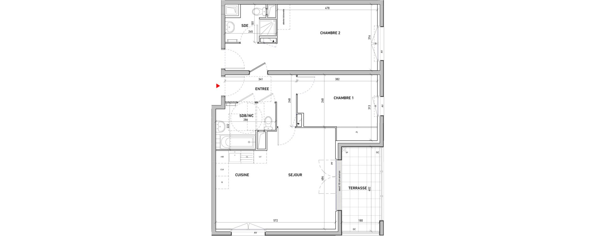 Appartement T3 de 68,14 m2 &agrave; Moissy-Cramayel L arboretum de chanteloup