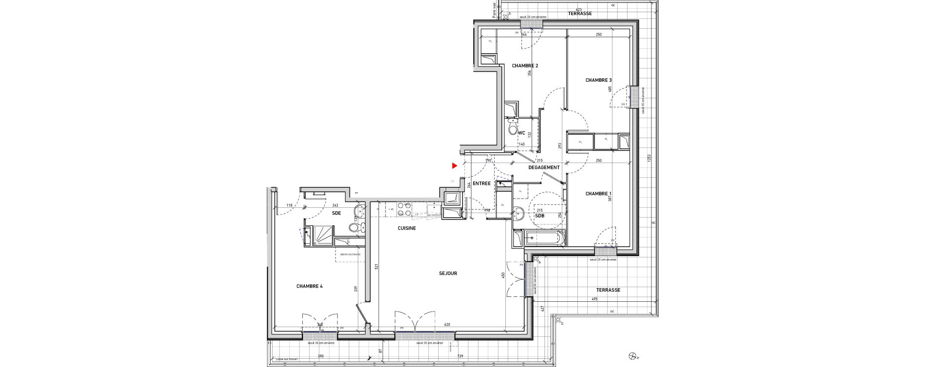 Appartement T5 de 95,33 m2 &agrave; Moissy-Cramayel L arboretum de chanteloup