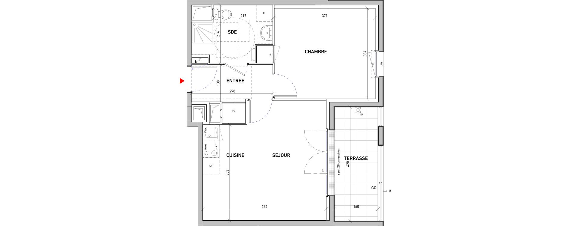 Appartement T2 de 41,37 m2 &agrave; Moissy-Cramayel L arboretum de chanteloup