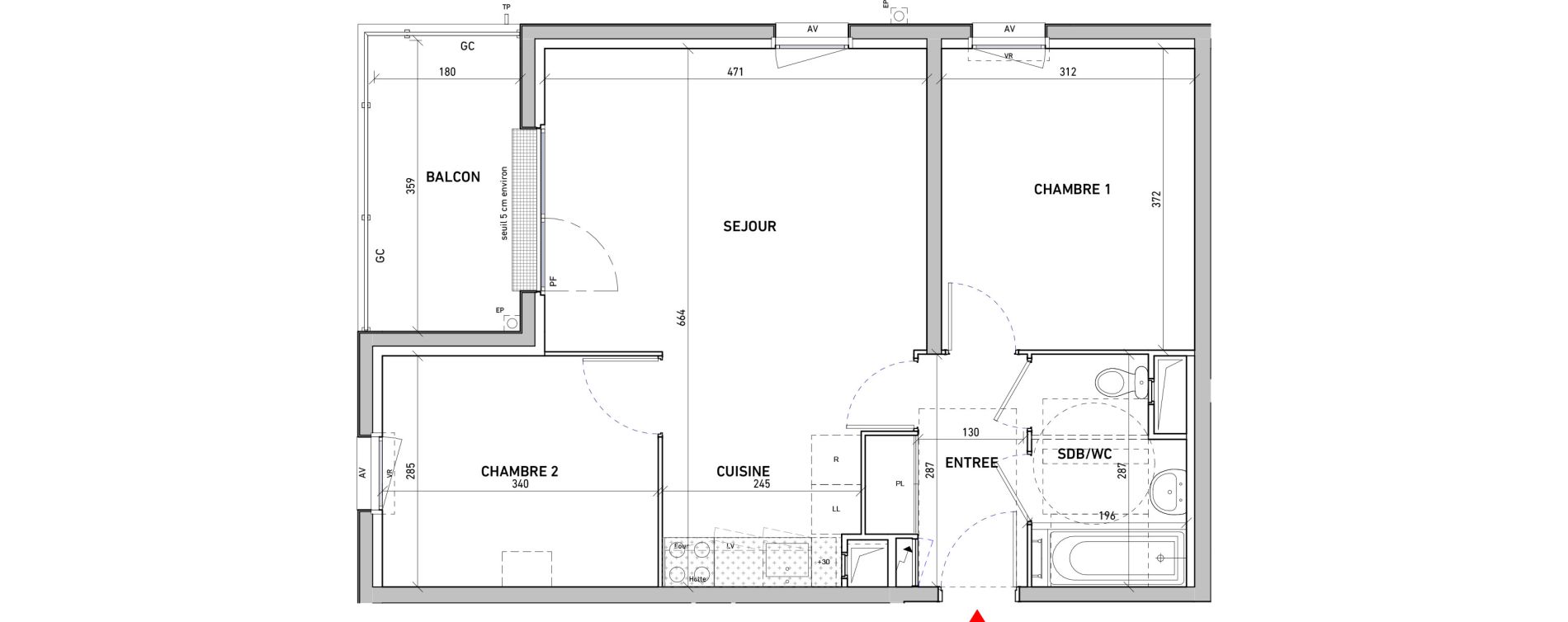 Appartement T3 de 56,16 m2 &agrave; Moissy-Cramayel L arboretum de chanteloup