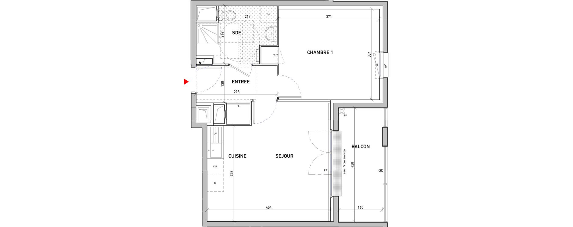 Appartement T2 de 41,32 m2 &agrave; Moissy-Cramayel L arboretum de chanteloup