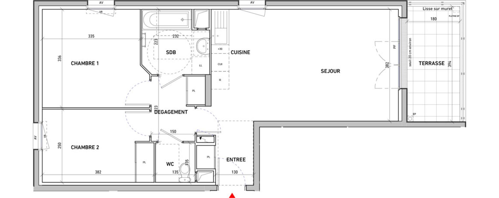 Appartement T3 de 59,50 m2 &agrave; Moissy-Cramayel L arboretum de chanteloup