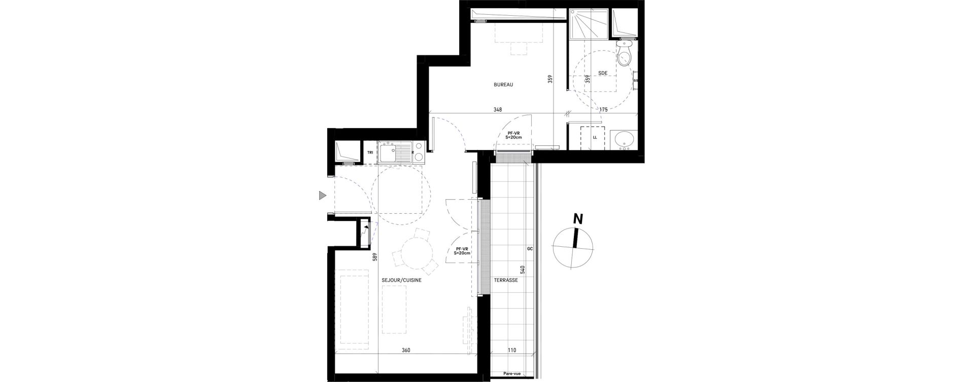 Appartement T1 de 35,35 m2 &agrave; Moissy-Cramayel Jatteau