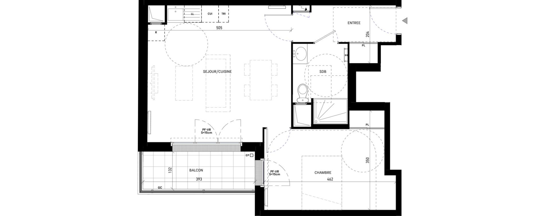 Appartement T2 de 46,76 m2 &agrave; Moissy-Cramayel Jatteau