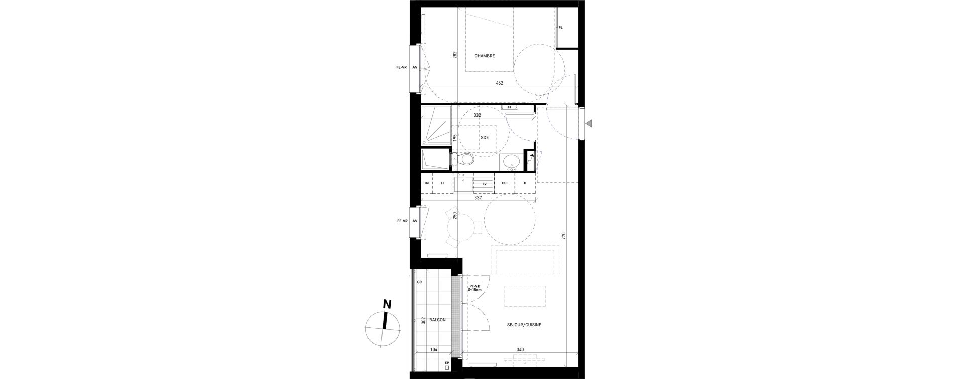 Appartement T2 de 43,54 m2 &agrave; Moissy-Cramayel Jatteau
