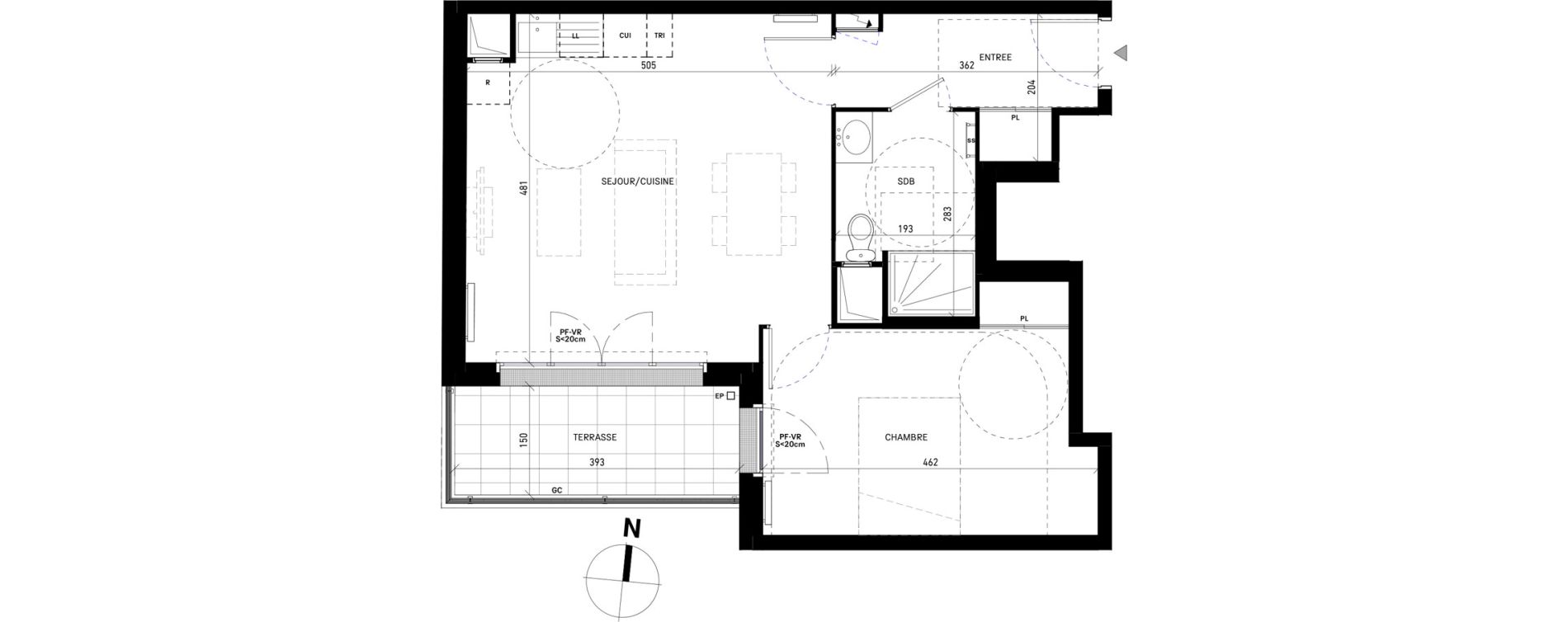 Appartement T2 de 46,76 m2 &agrave; Moissy-Cramayel Jatteau