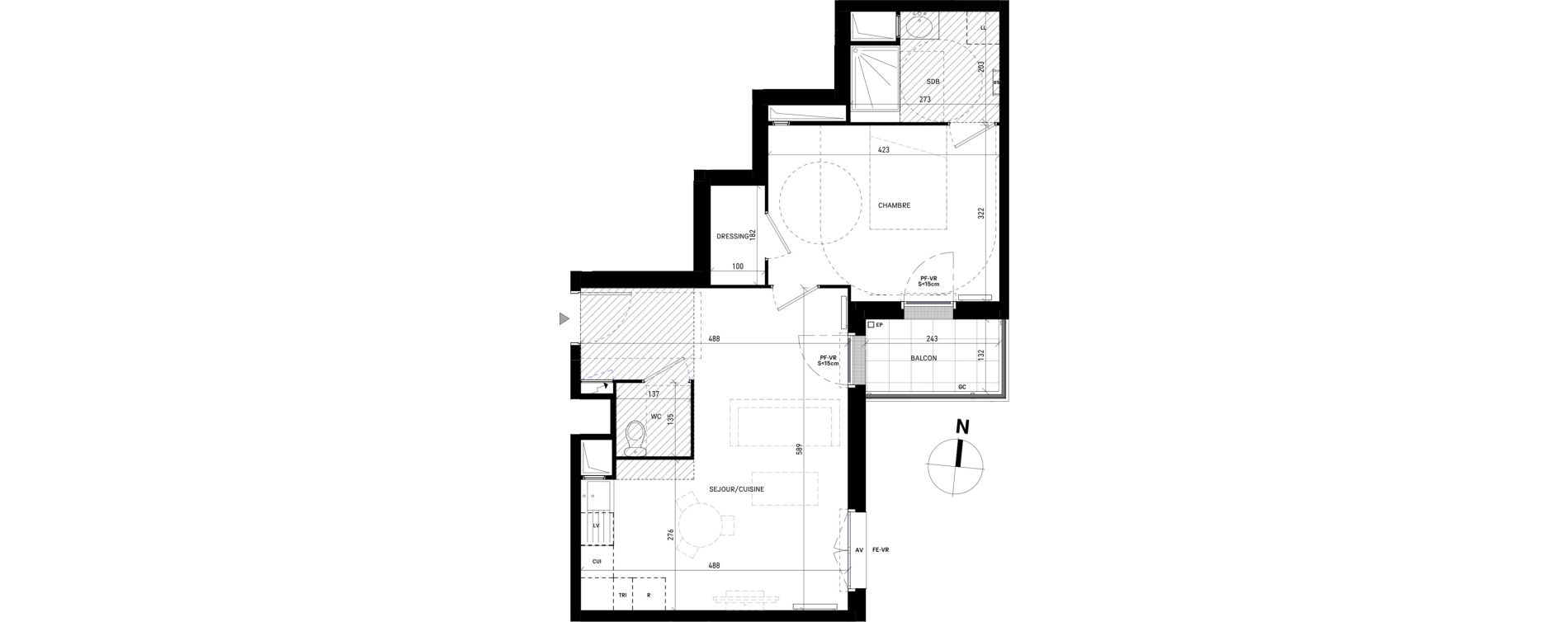 Appartement T2 de 47,32 m2 &agrave; Moissy-Cramayel Jatteau