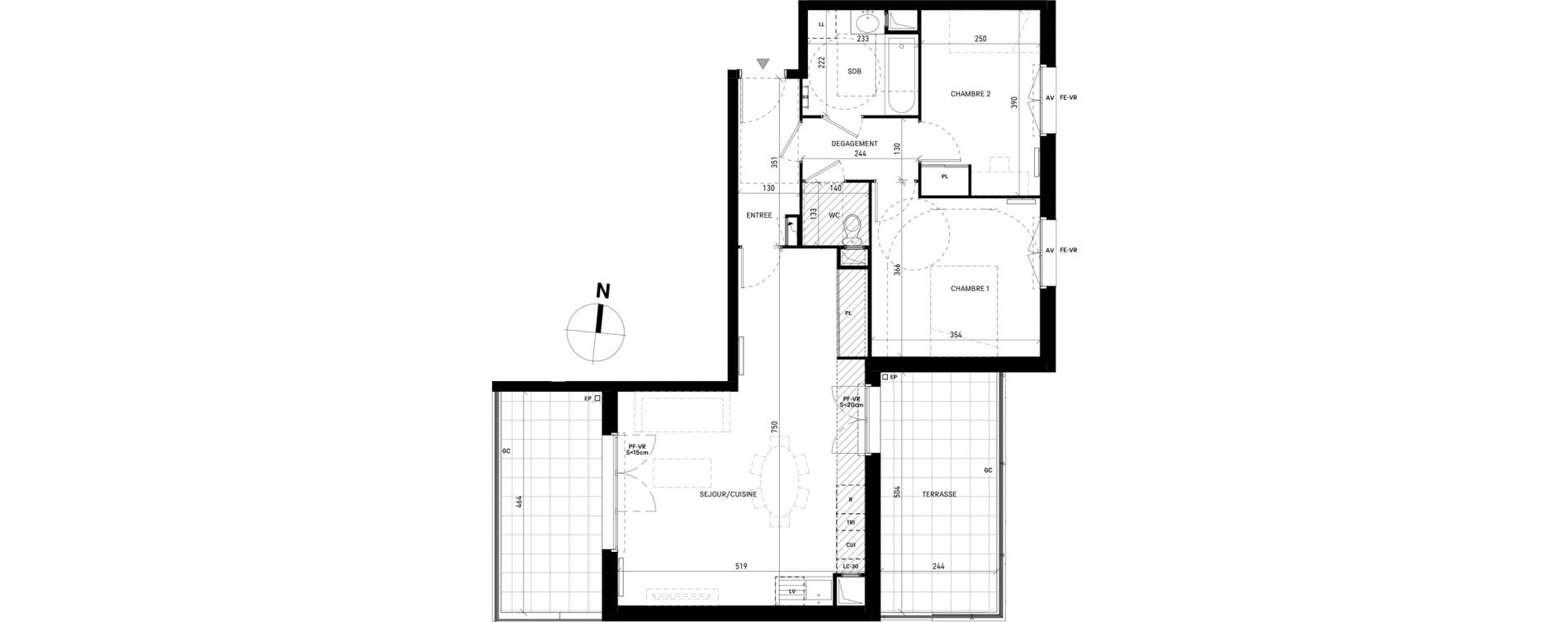Appartement T3 de 66,87 m2 &agrave; Moissy-Cramayel Jatteau