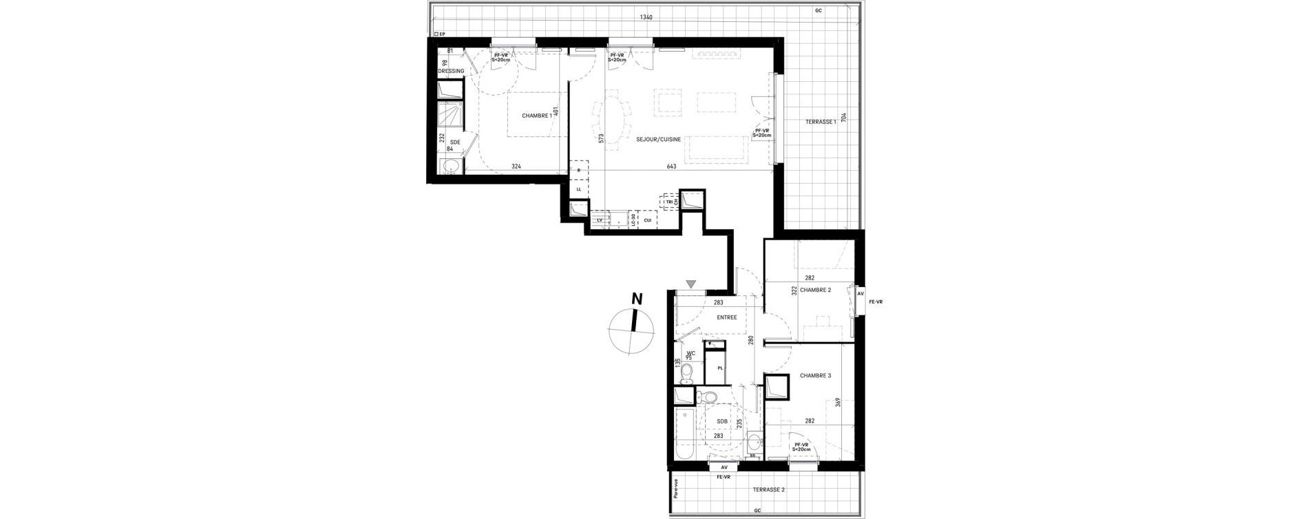 Appartement T4 de 85,49 m2 &agrave; Moissy-Cramayel Jatteau