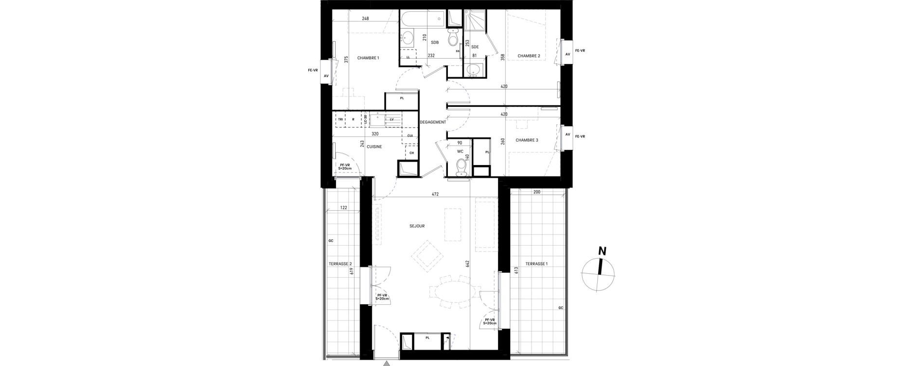 Appartement T4 de 79,91 m2 &agrave; Moissy-Cramayel Jatteau