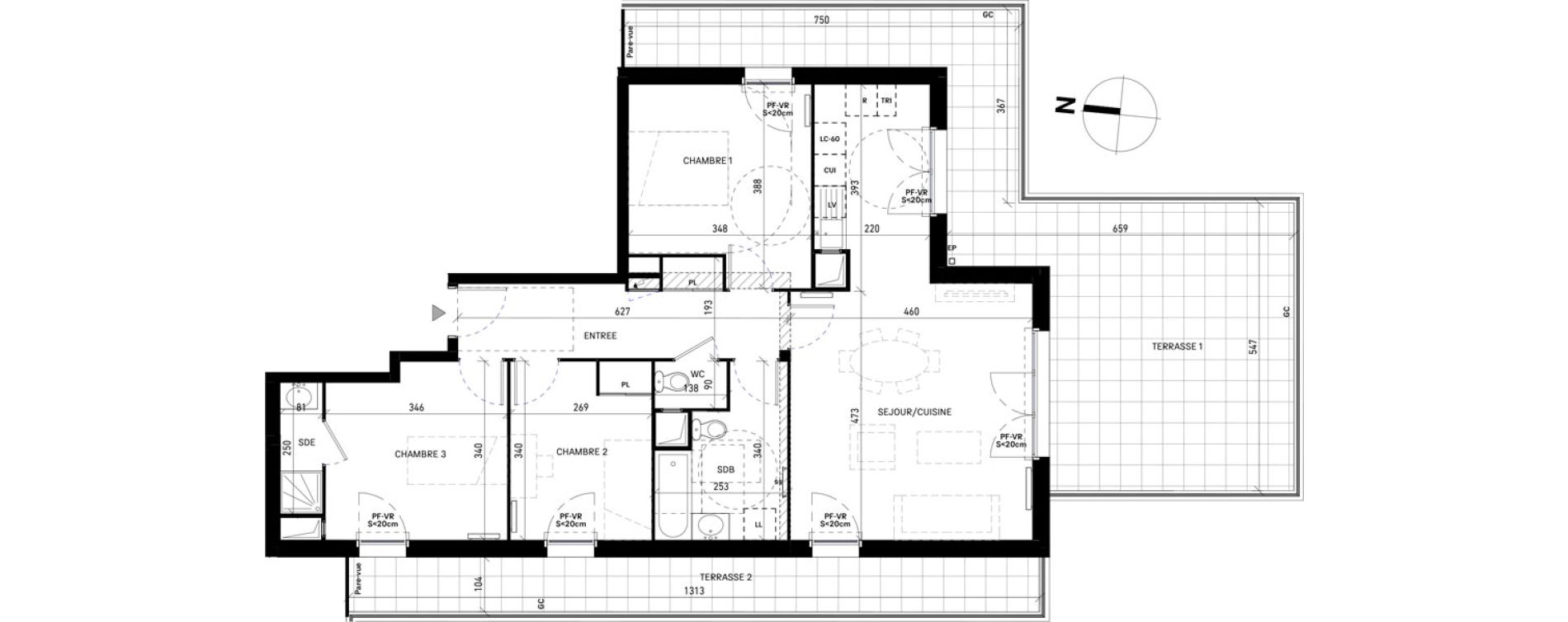 Appartement T4 de 82,10 m2 &agrave; Moissy-Cramayel Jatteau