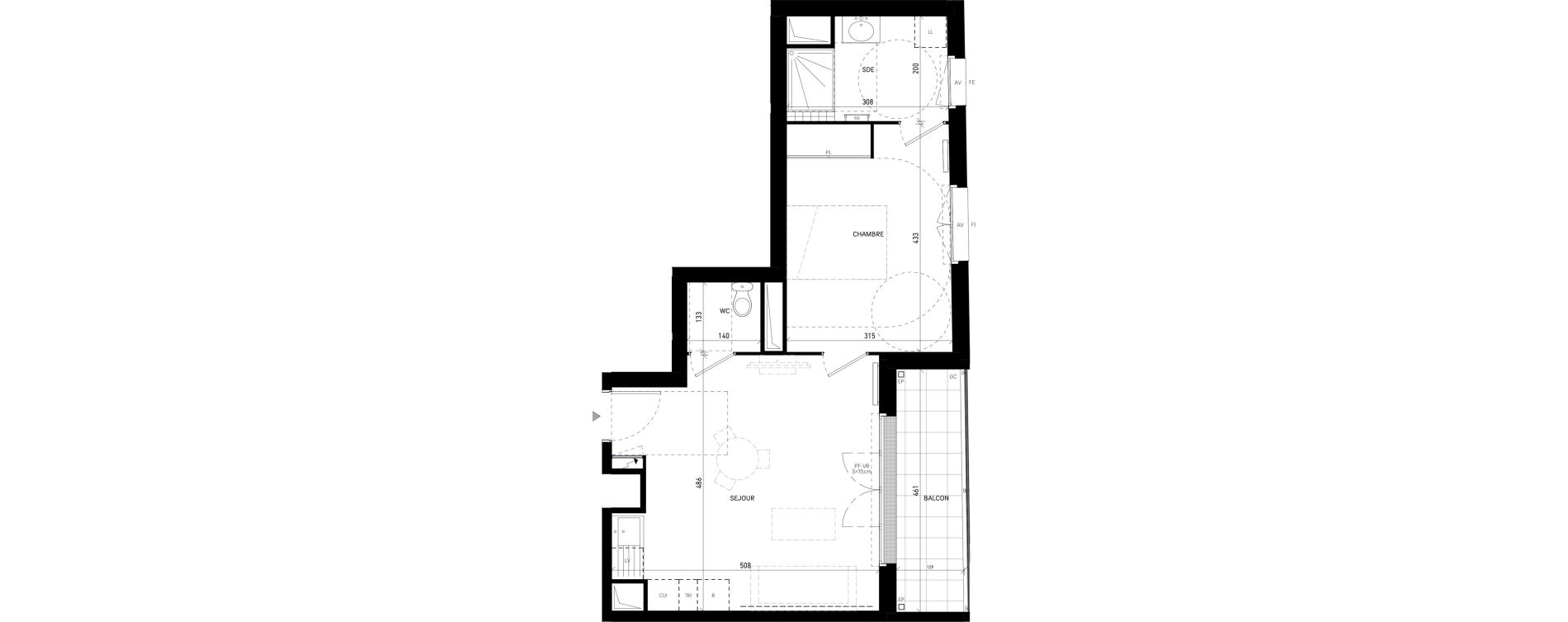 Appartement T2 de 43,59 m2 &agrave; Moissy-Cramayel Jatteau