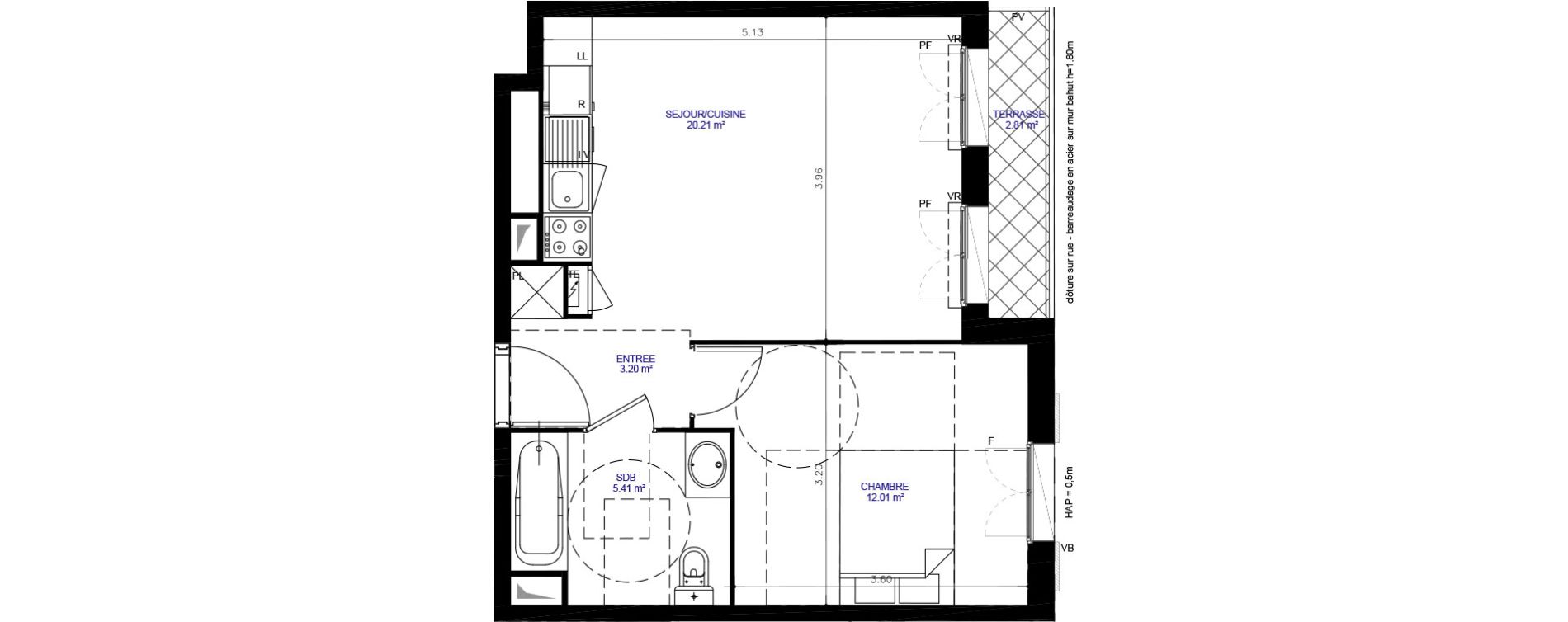 Appartement T2 de 41,00 m2 &agrave; Moissy-Cramayel Centre
