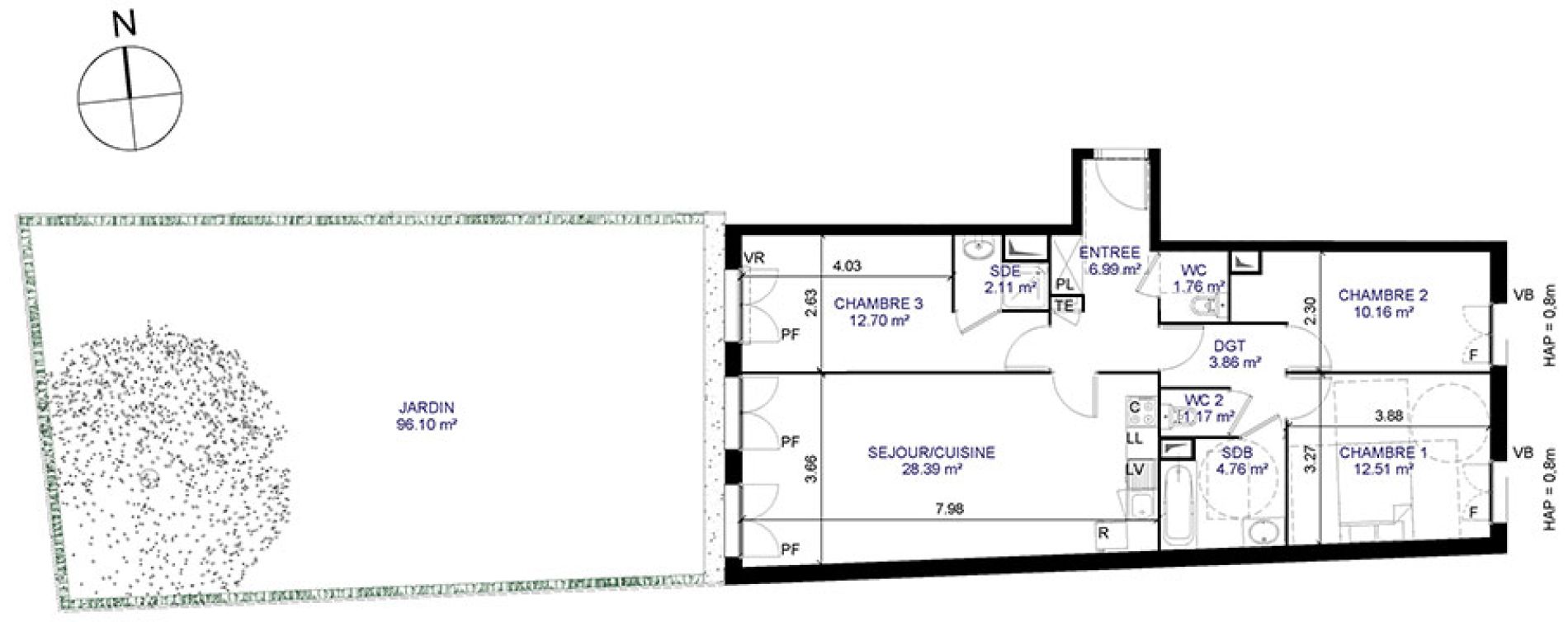 Appartement T4 de 84,42 m2 &agrave; Moissy-Cramayel Centre