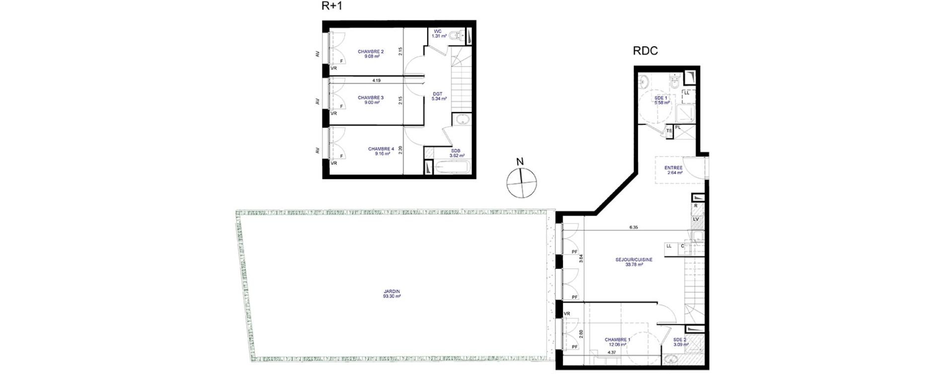 Appartement T5 de 94,66 m2 &agrave; Moissy-Cramayel Centre