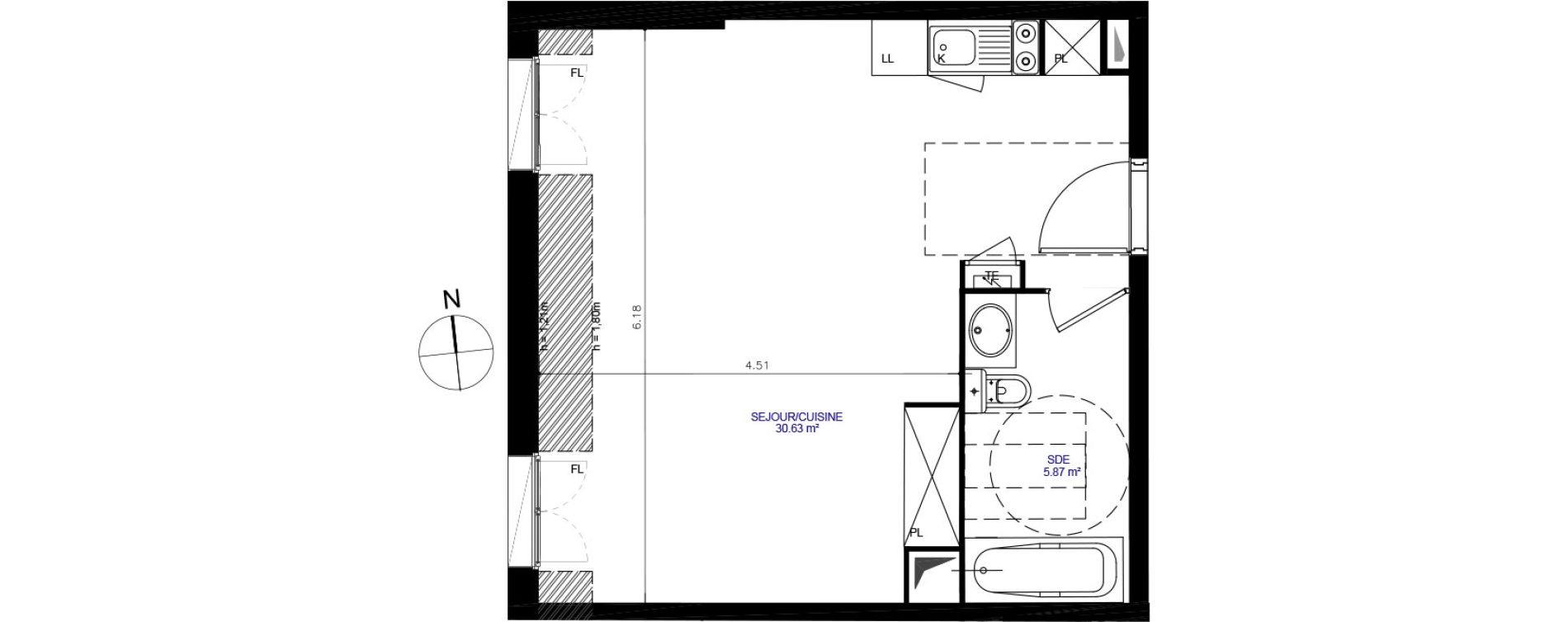Appartement T1 de 36,50 m2 &agrave; Moissy-Cramayel Centre