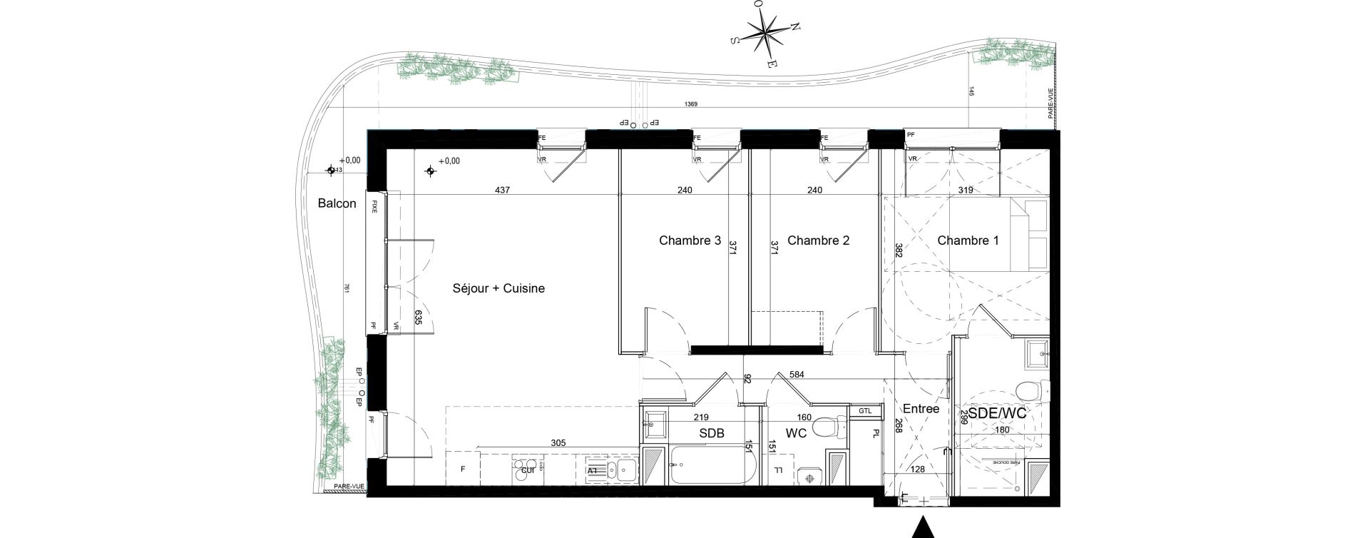 Appartement T4 de 76,96 m2 &agrave; Moissy-Cramayel L arboretum de chanteloup