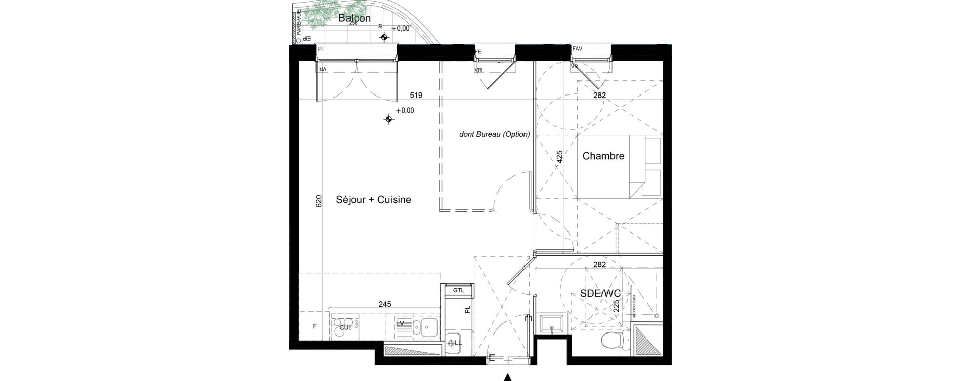Appartement T2 de 49,90 m2 &agrave; Moissy-Cramayel L arboretum de chanteloup