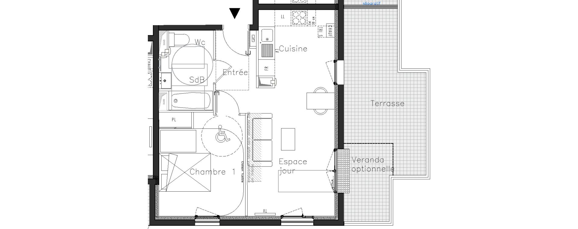 Appartement T2 de 43,40 m2 &agrave; Moissy-Cramayel L arboretum de chanteloup