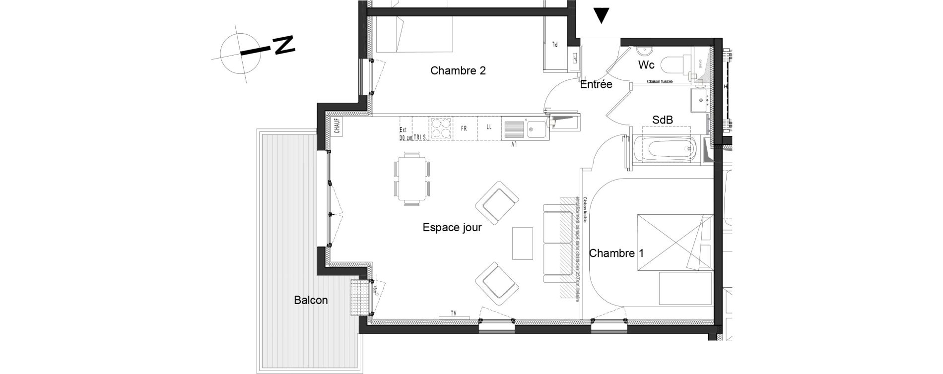 Appartement T3 de 62,30 m2 &agrave; Moissy-Cramayel L arboretum de chanteloup