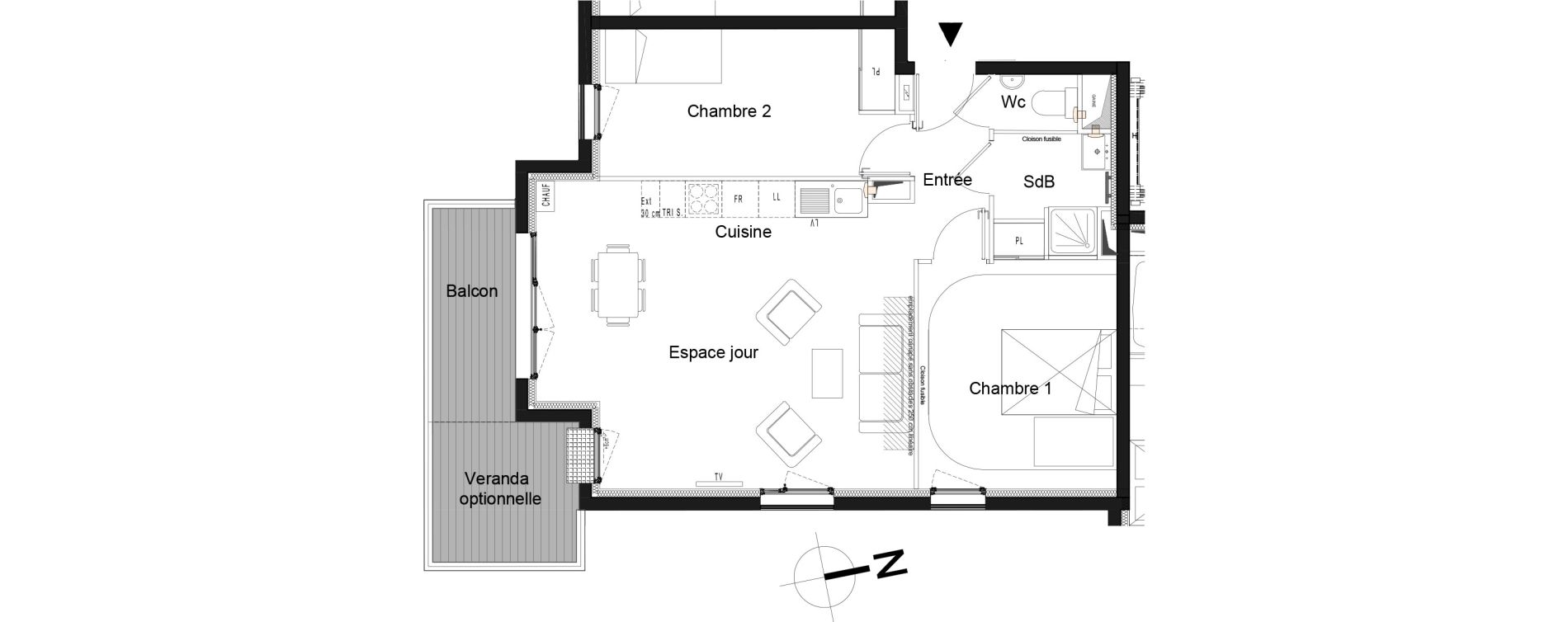Appartement T3 de 62,30 m2 &agrave; Moissy-Cramayel L arboretum de chanteloup