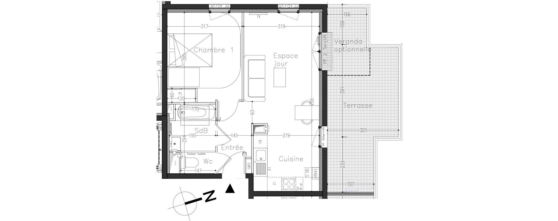 Appartement T2 de 43,40 m2 &agrave; Moissy-Cramayel L arboretum de chanteloup