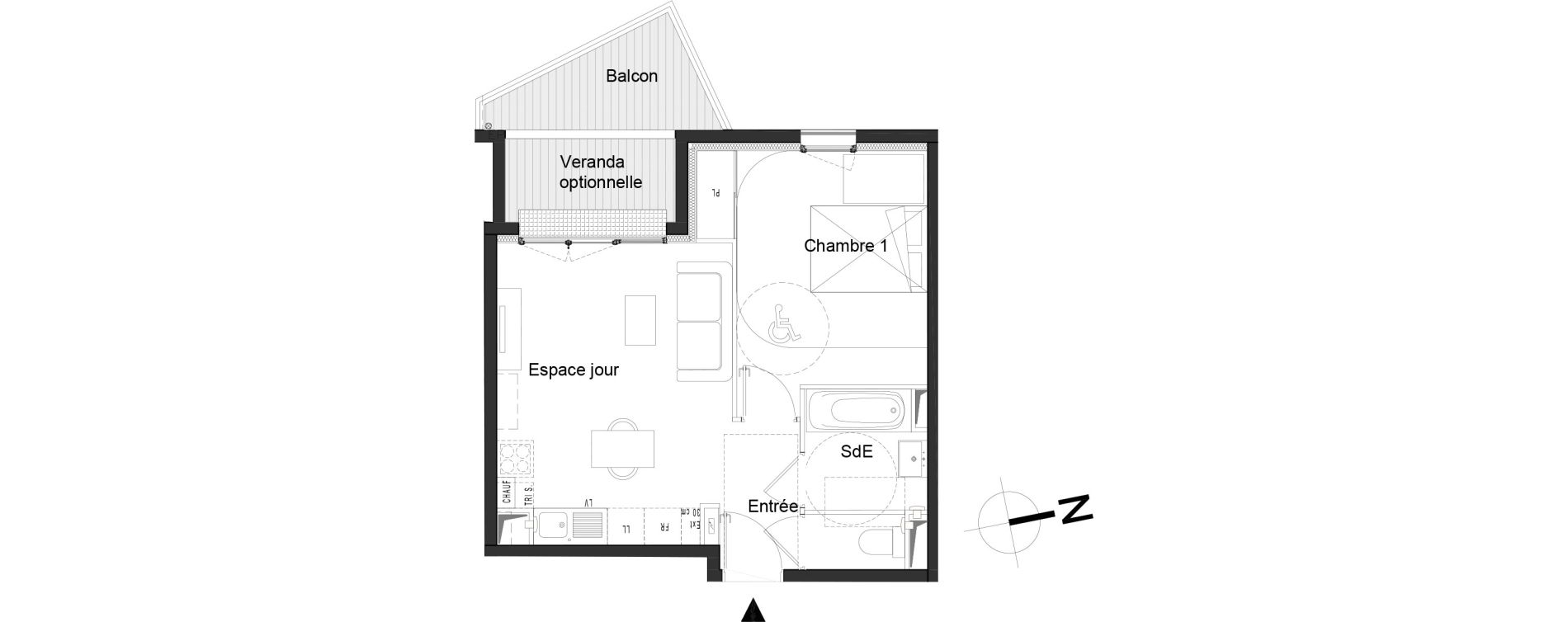 Appartement T2 de 39,20 m2 &agrave; Moissy-Cramayel L arboretum de chanteloup