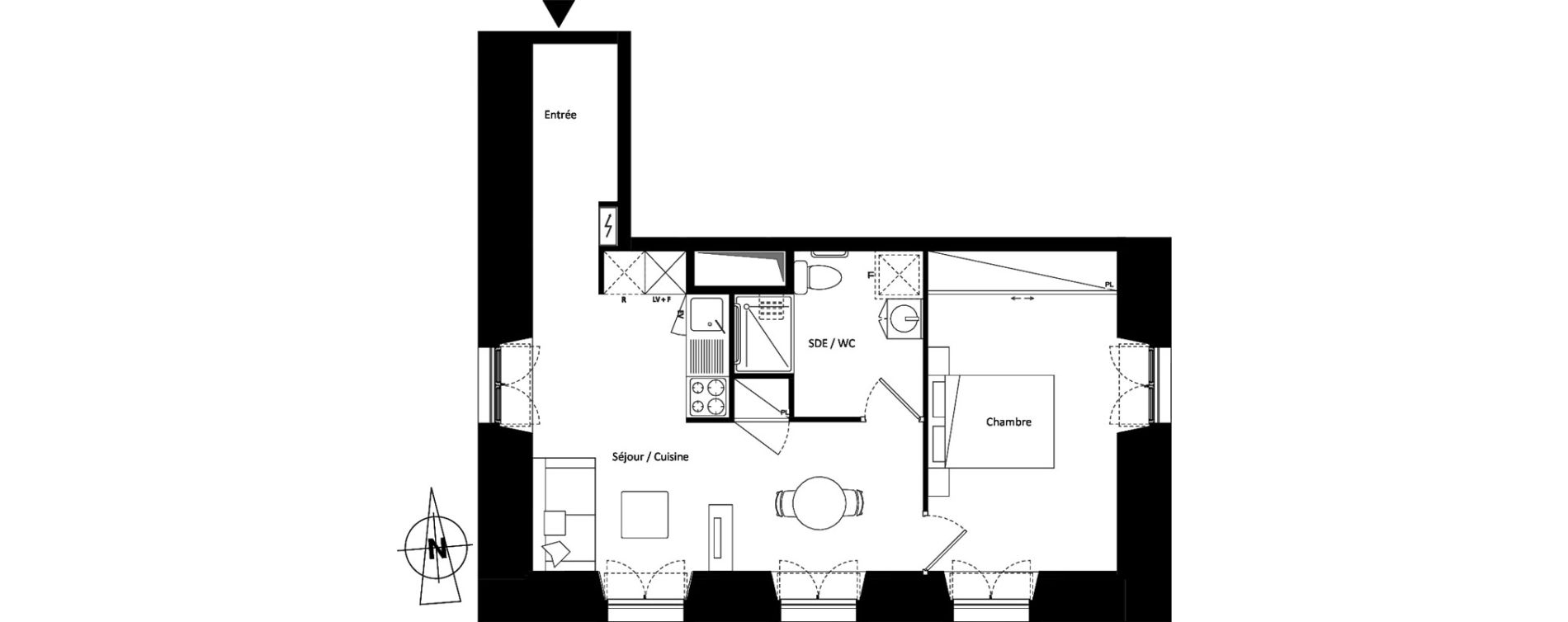 Appartement T2 meubl&eacute; de 44,51 m2 &agrave; Montereau-Fault-Yonne Centre