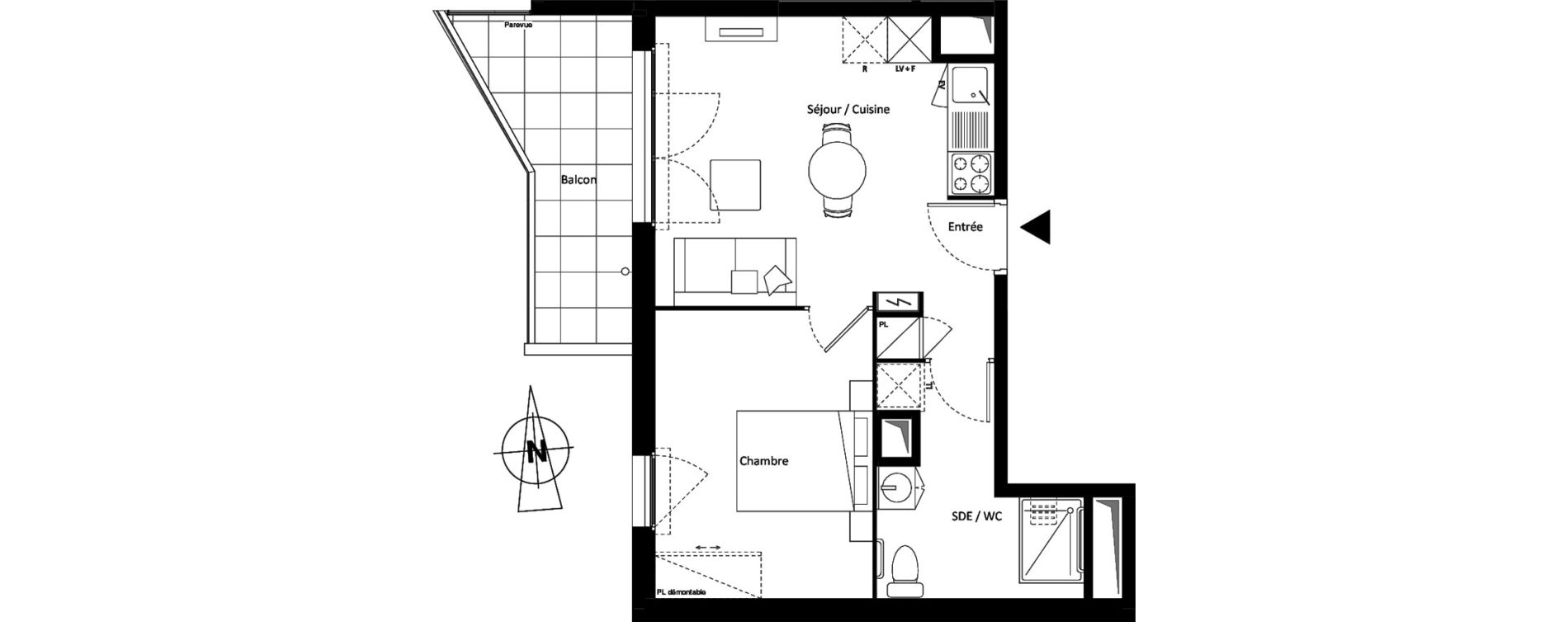 Appartement T2 de 38,65 m2 &agrave; Montereau-Fault-Yonne Centre