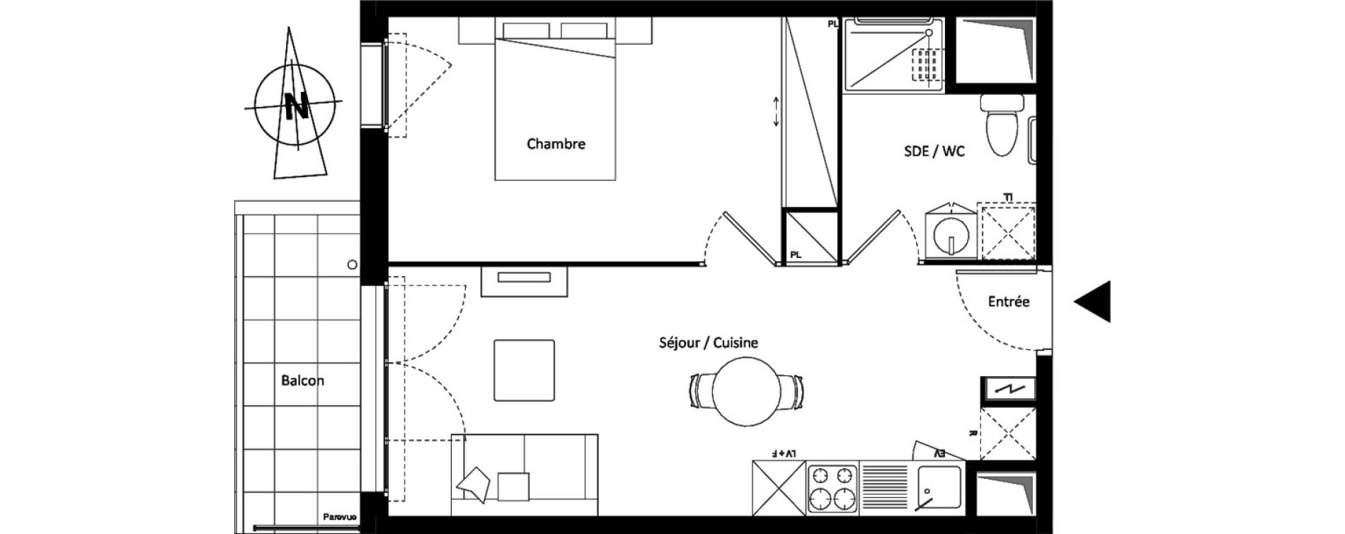 Appartement T2 meubl&eacute; de 41,58 m2 &agrave; Montereau-Fault-Yonne Centre