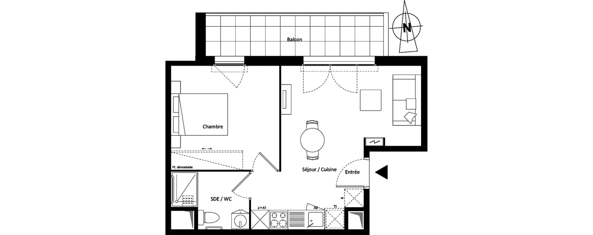 Appartement T2 de 39,11 m2 &agrave; Montereau-Fault-Yonne Centre