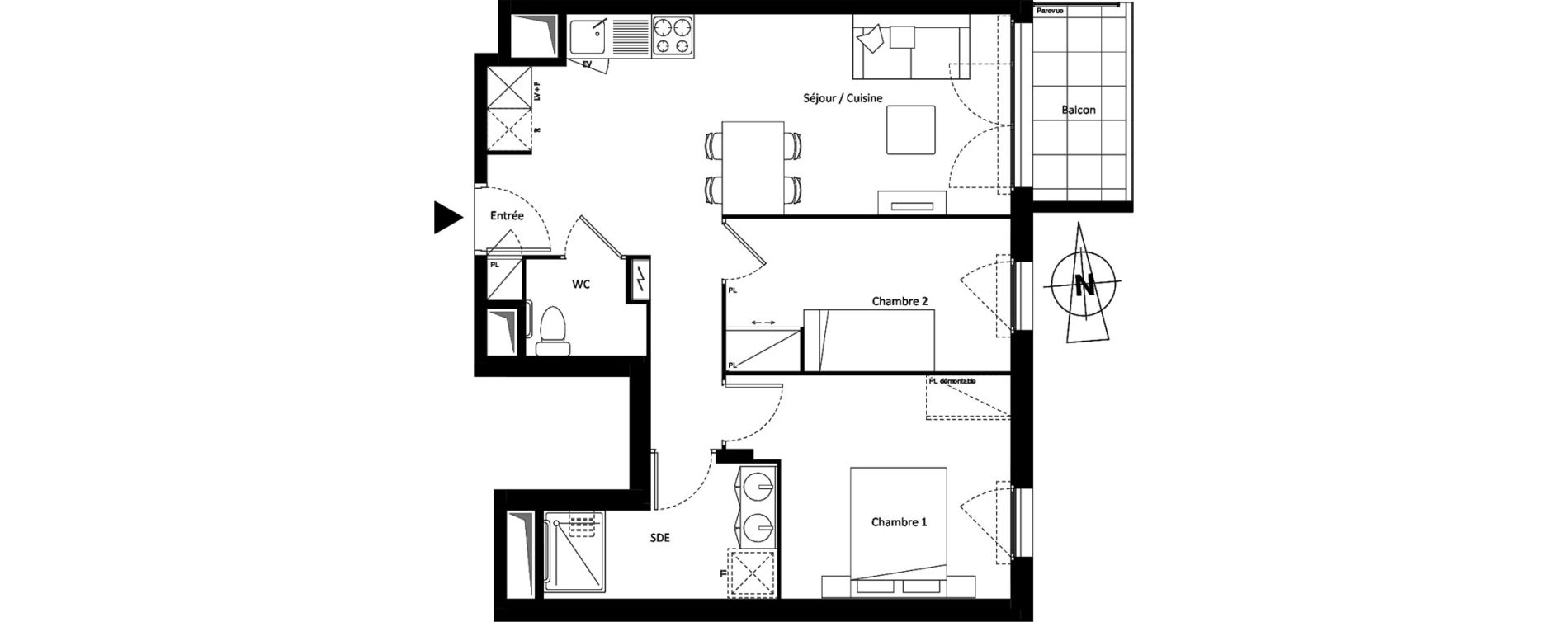 Appartement T3 meubl&eacute; de 56,34 m2 &agrave; Montereau-Fault-Yonne Centre