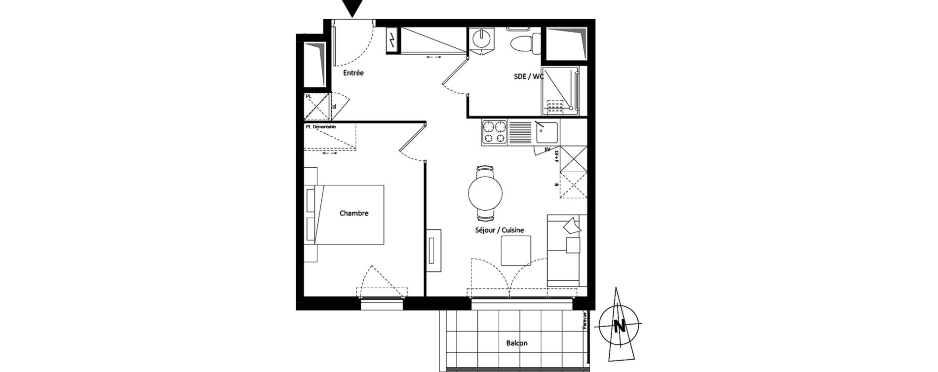 Appartement T2 de 40,29 m2 &agrave; Montereau-Fault-Yonne Centre