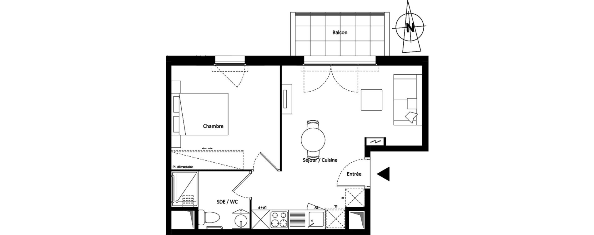 Appartement T2 de 39,11 m2 &agrave; Montereau-Fault-Yonne Centre