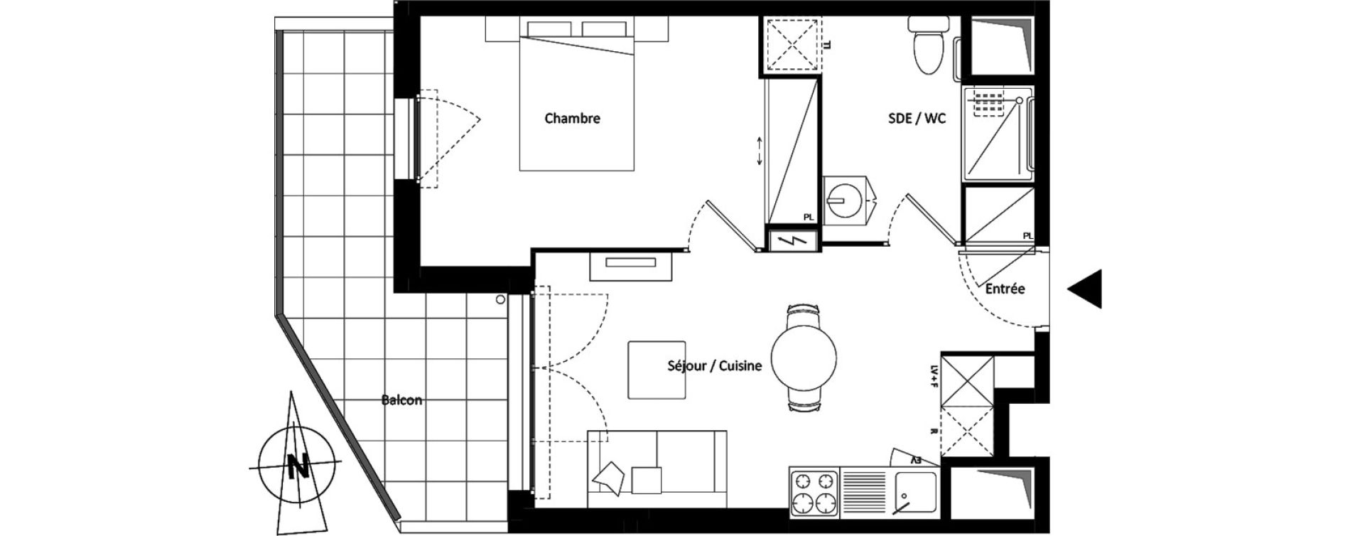 Appartement T2 de 39,06 m2 &agrave; Montereau-Fault-Yonne Centre