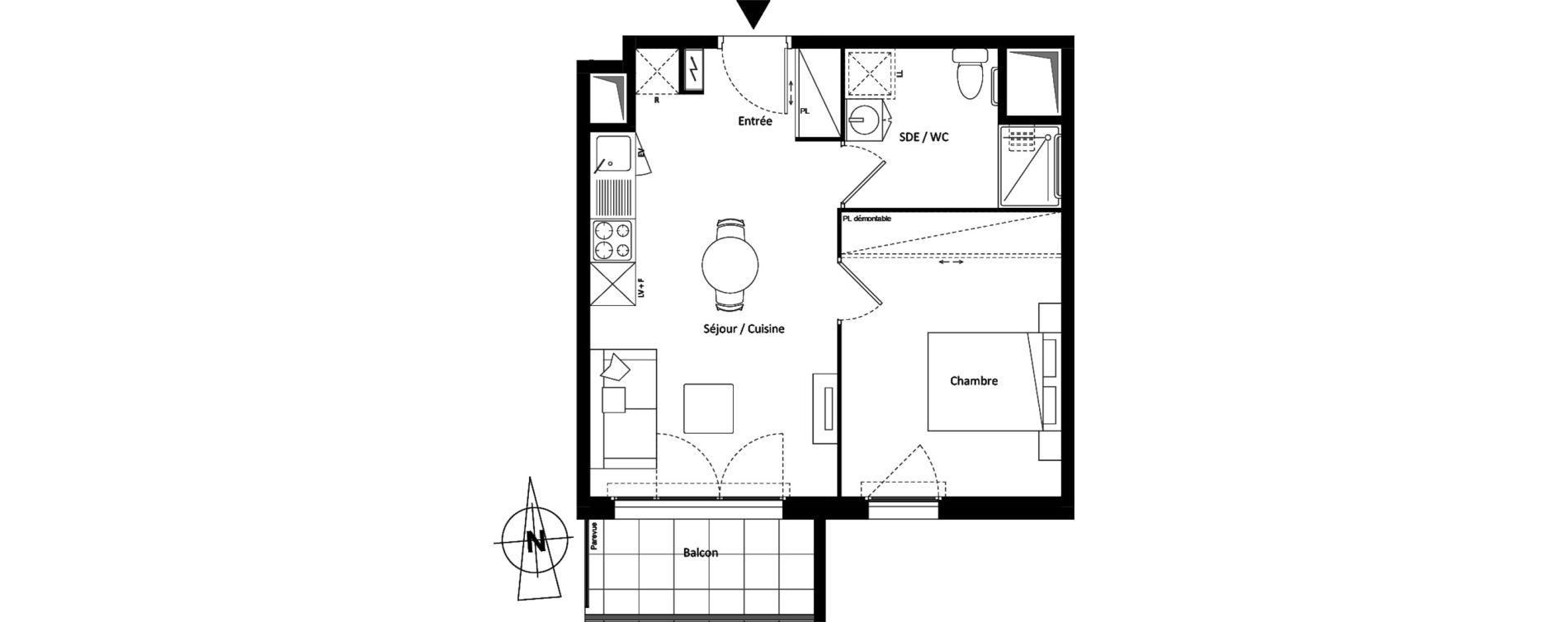 Appartement T2 de 40,65 m2 &agrave; Montereau-Fault-Yonne Centre
