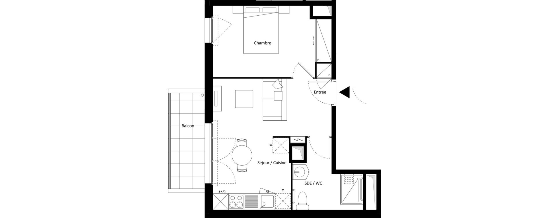 Appartement T2 de 38,74 m2 &agrave; Montereau-Fault-Yonne Centre