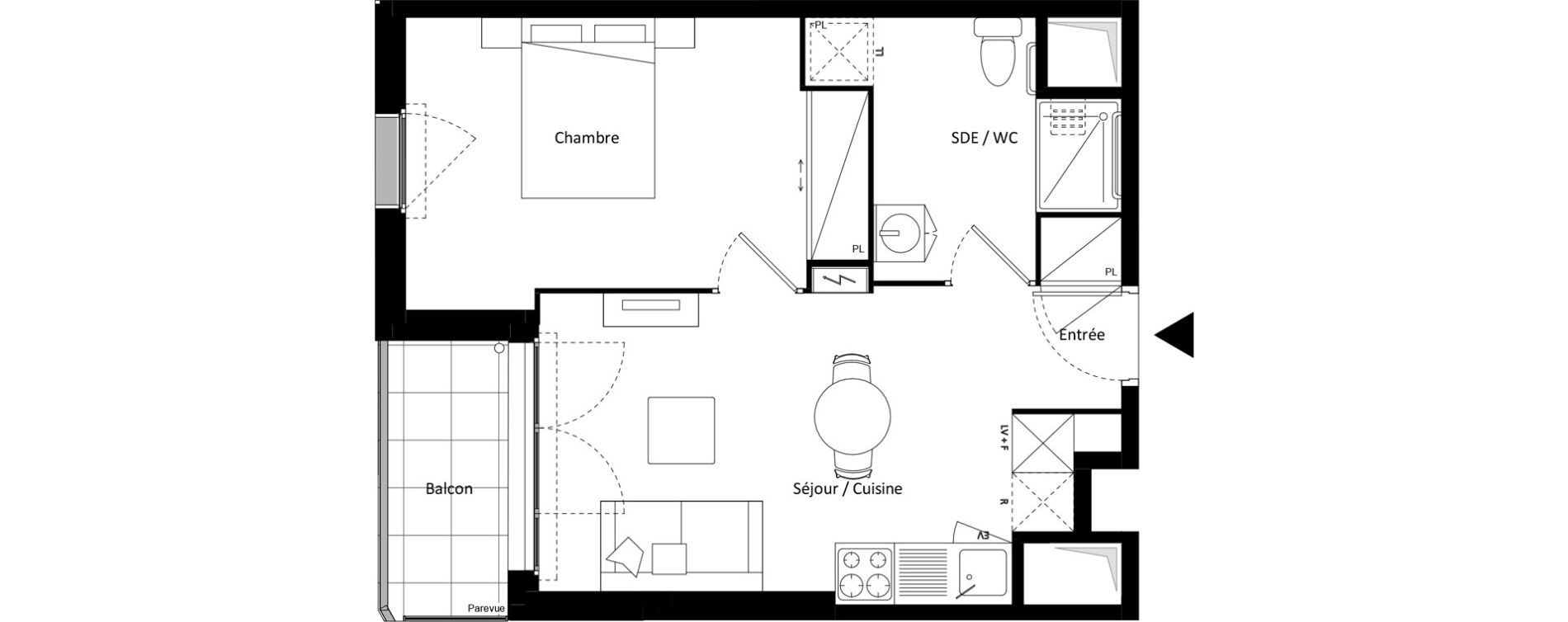 Appartement T2 de 39,06 m2 &agrave; Montereau-Fault-Yonne Centre
