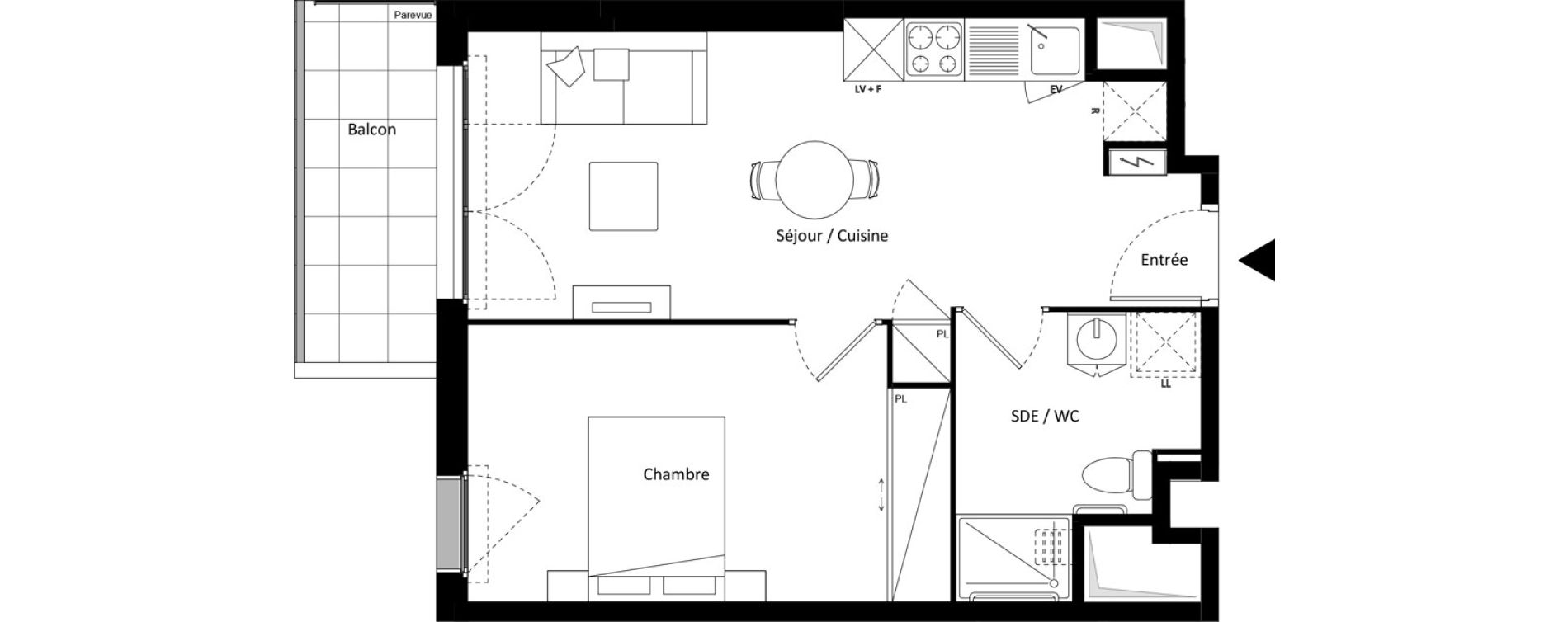 Appartement T2 de 41,41 m2 &agrave; Montereau-Fault-Yonne Centre