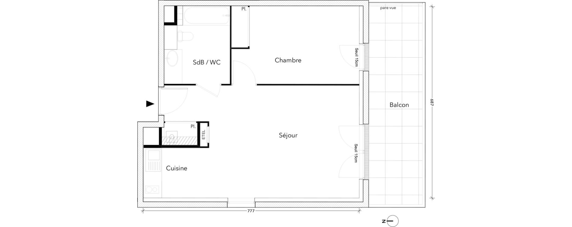 Appartement T2 de 48,48 m2 &agrave; Montereau-Fault-Yonne Centre