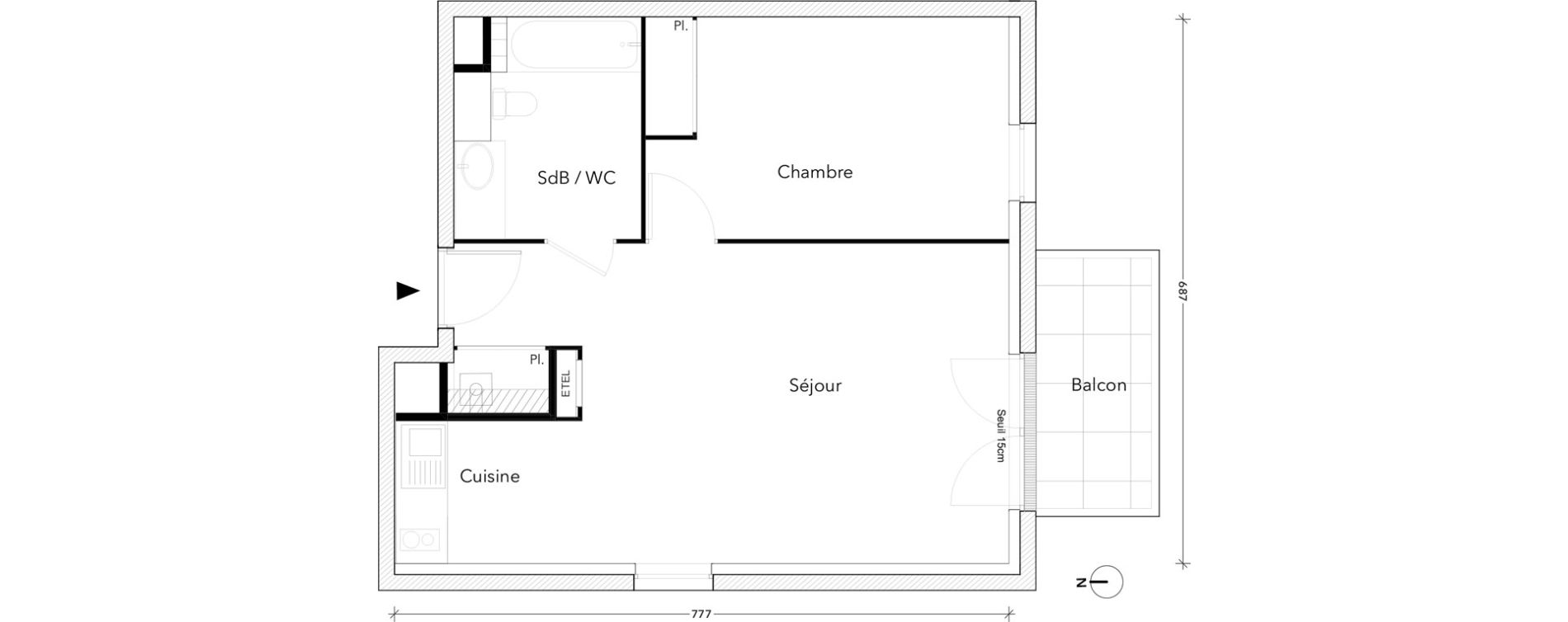 Appartement T2 de 48,48 m2 &agrave; Montereau-Fault-Yonne Centre
