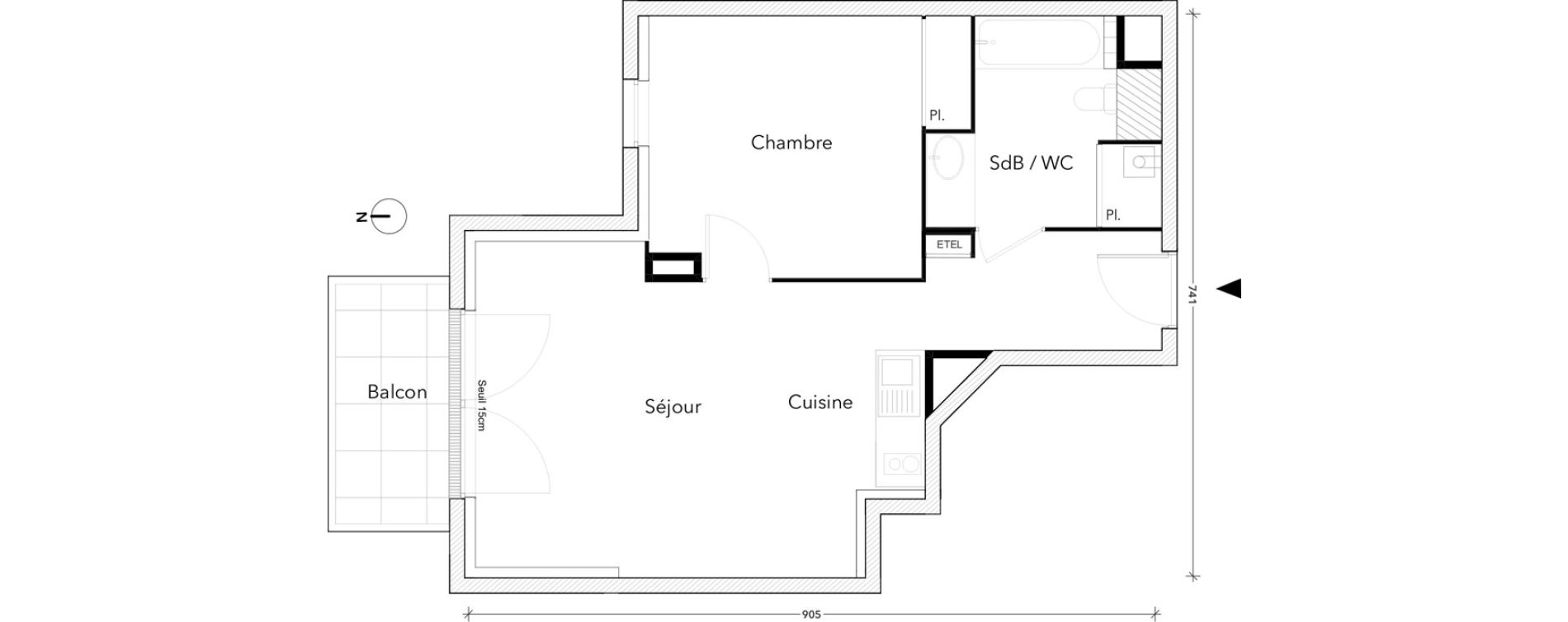 Appartement T2 de 48,08 m2 &agrave; Montereau-Fault-Yonne Centre