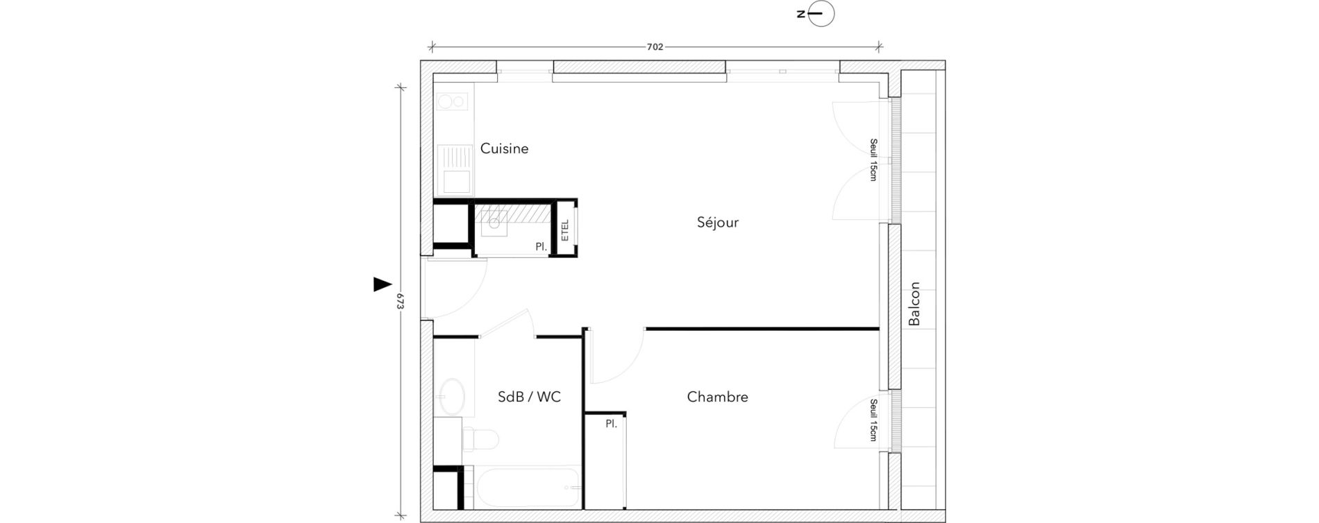 Appartement T2 de 45,33 m2 &agrave; Montereau-Fault-Yonne Centre