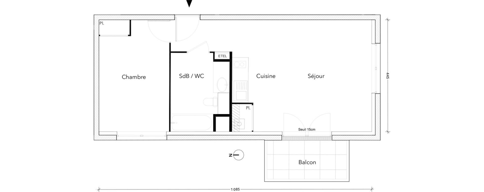 Appartement T2 de 46,97 m2 &agrave; Montereau-Fault-Yonne Centre