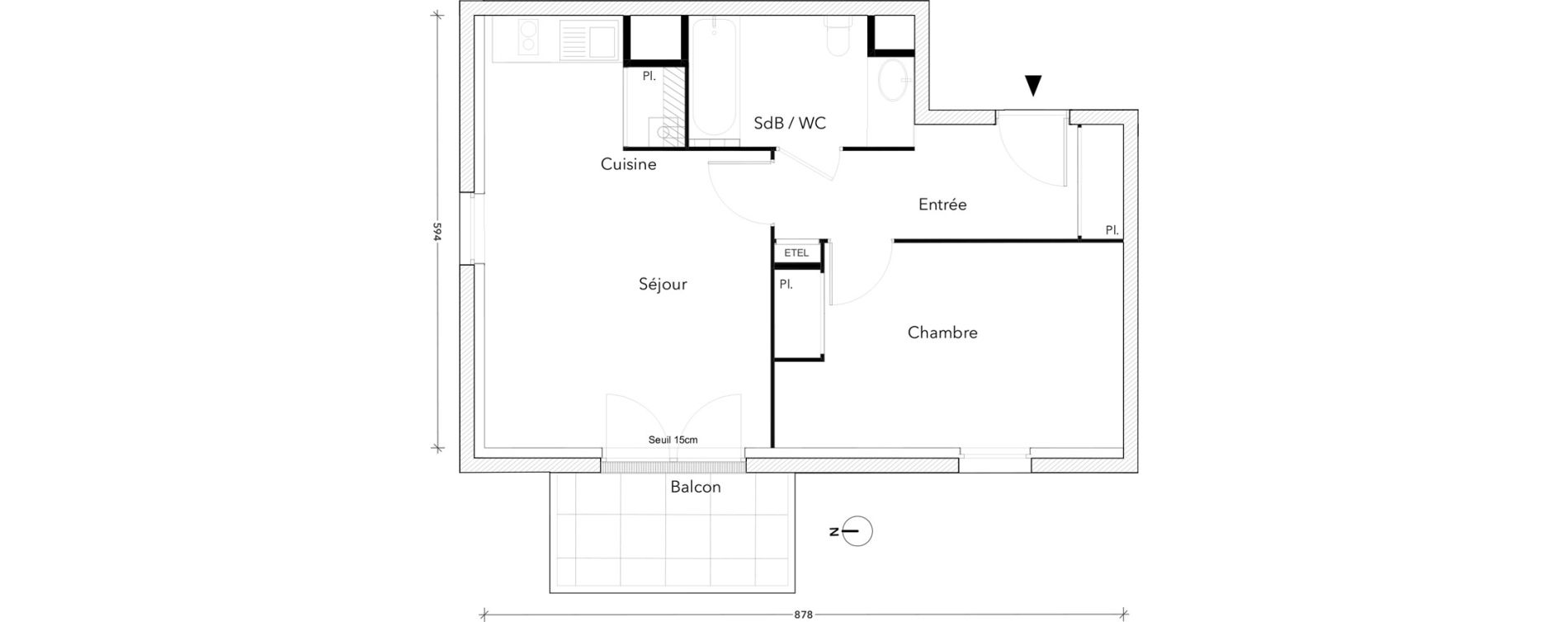 Appartement T2 de 45,98 m2 &agrave; Montereau-Fault-Yonne Centre