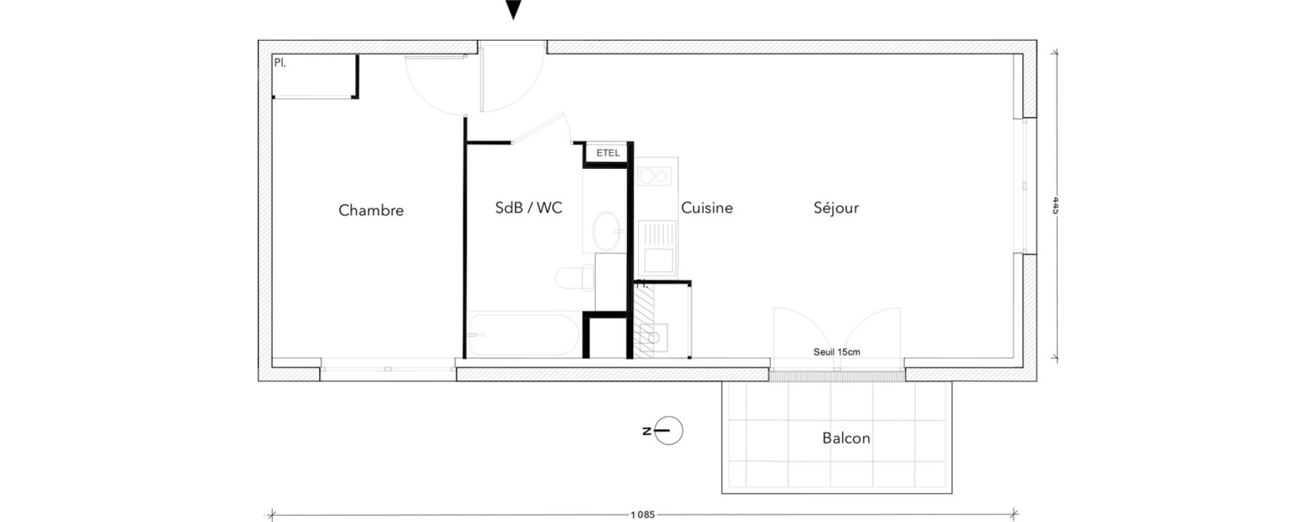 Appartement T2 de 46,97 m2 &agrave; Montereau-Fault-Yonne Centre