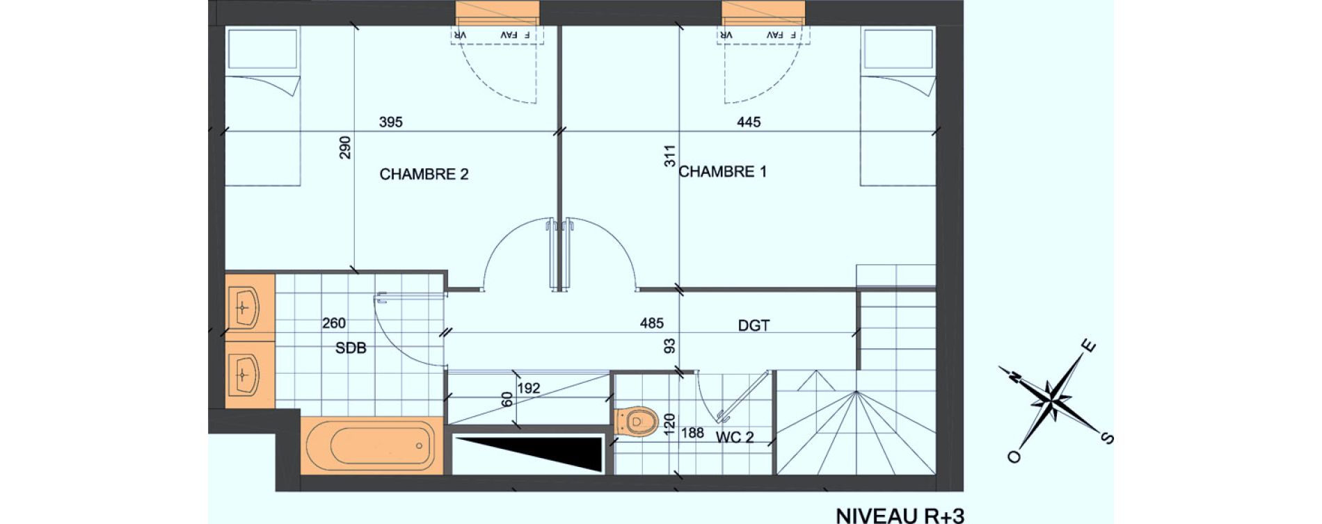 Duplex T3 de 73,38 m2 &agrave; Mont&eacute;vrain Centre