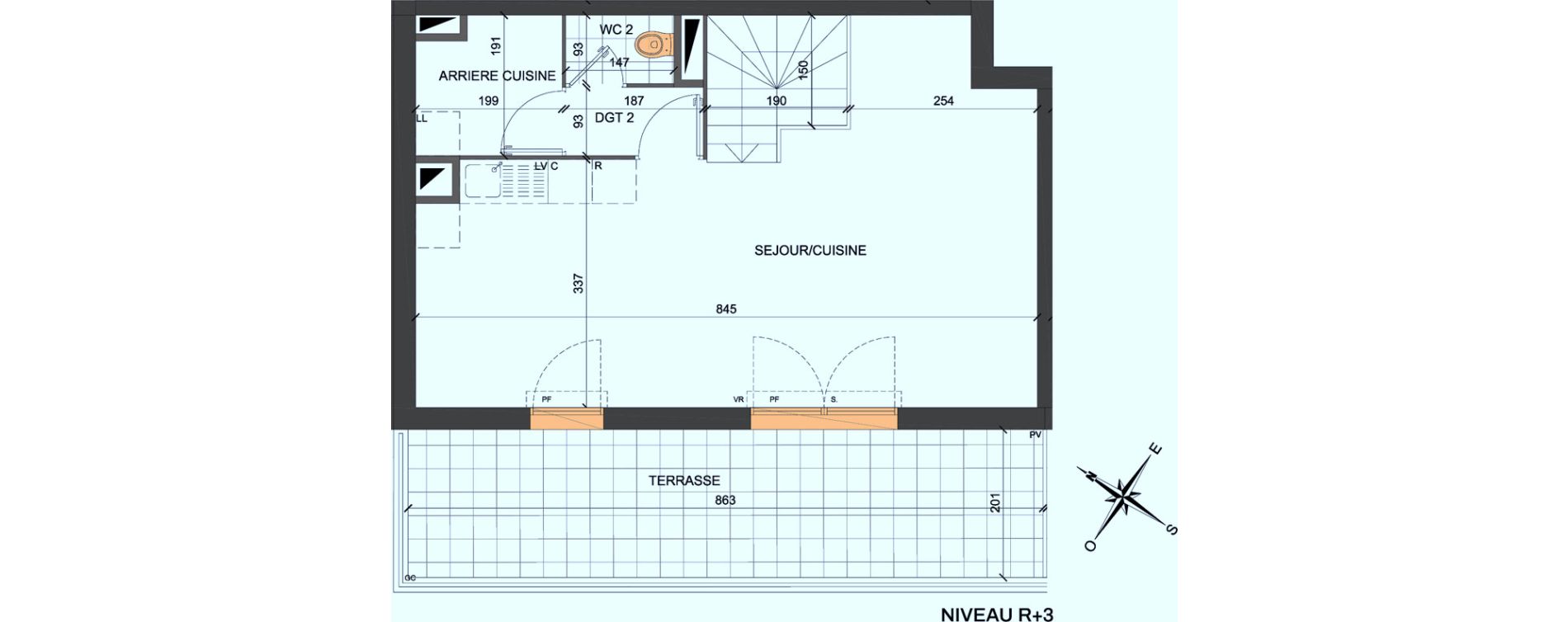 Duplex T4 de 92,21 m2 &agrave; Mont&eacute;vrain Centre