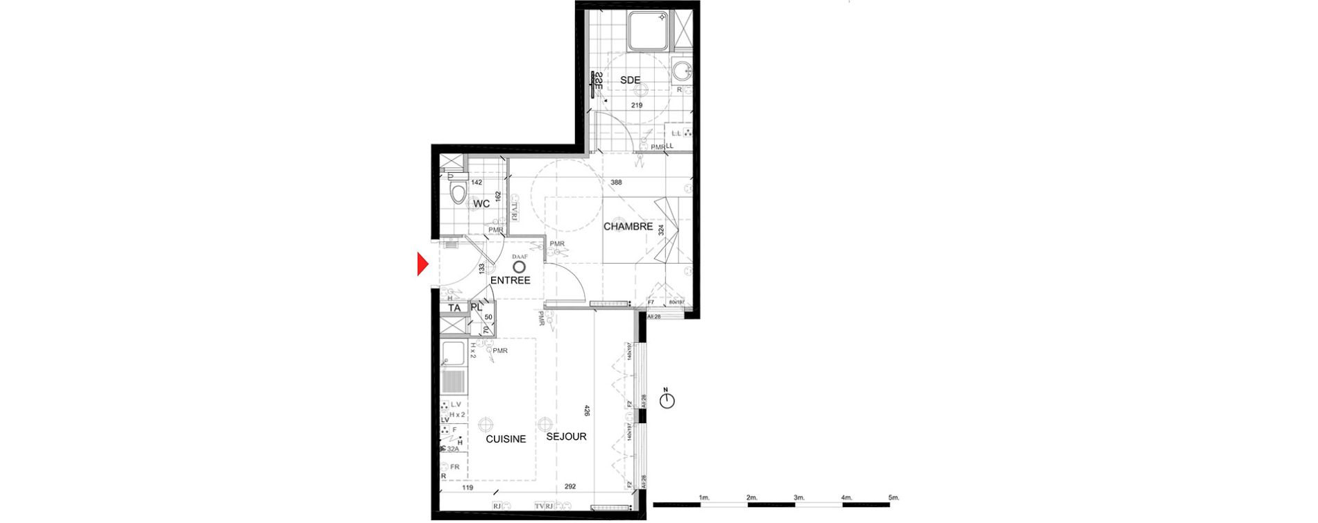 Appartement T2 de 39,70 m2 &agrave; Mont&eacute;vrain Centre