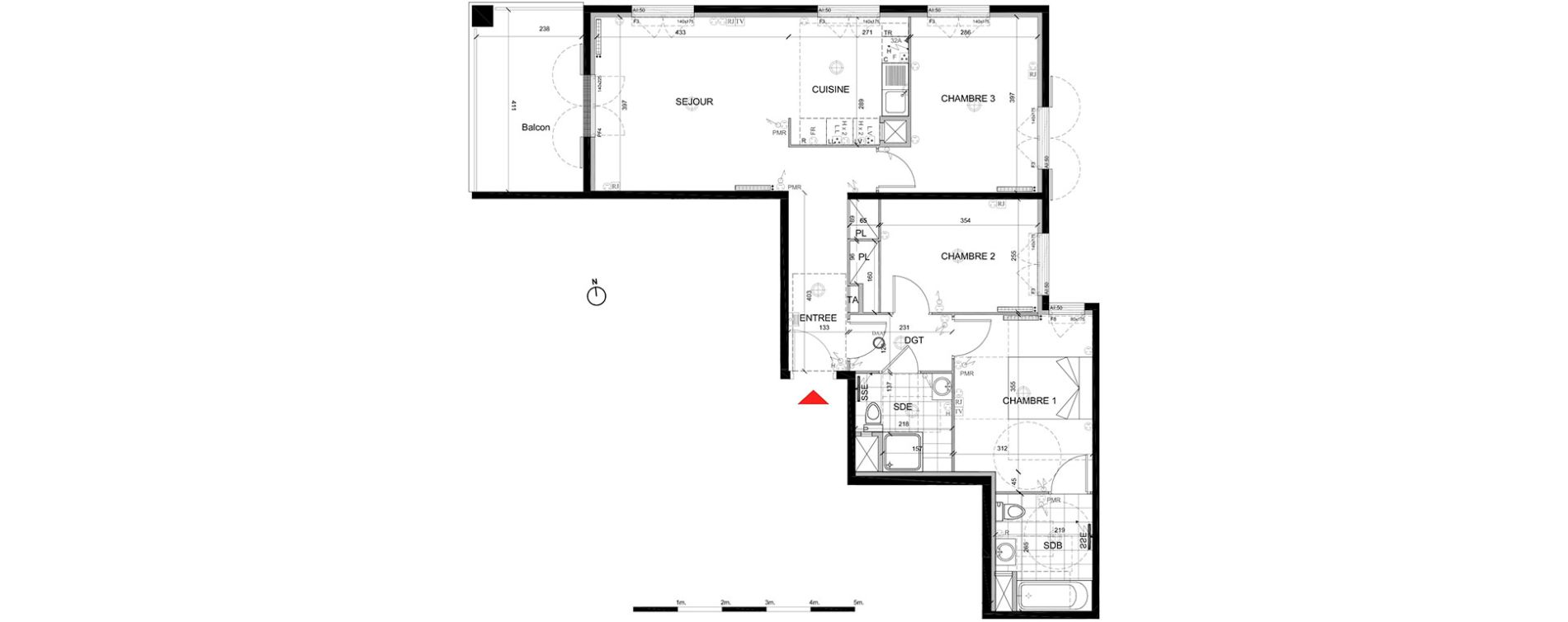 Appartement T4 de 79,27 m2 &agrave; Mont&eacute;vrain Centre